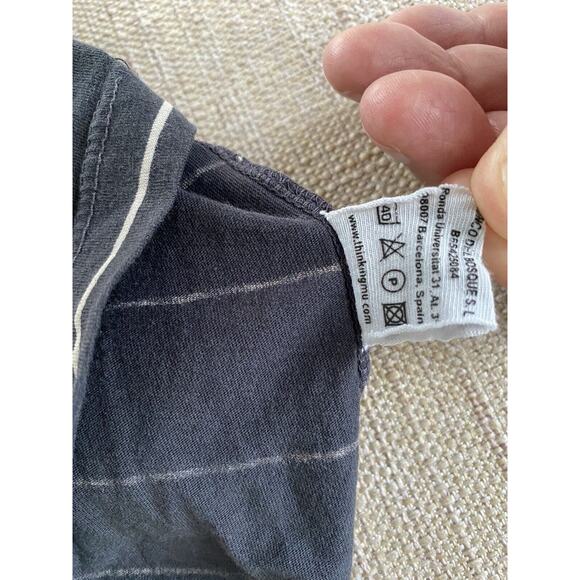 THINKING MU Organic cotton tee Black with White stripes T Shirt M - Picture 7 of 12